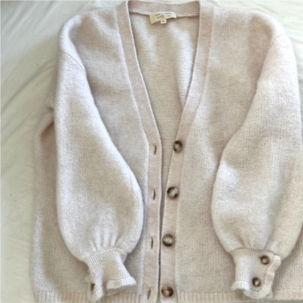 Sezane Soft Cream Cardigan with Button Detail